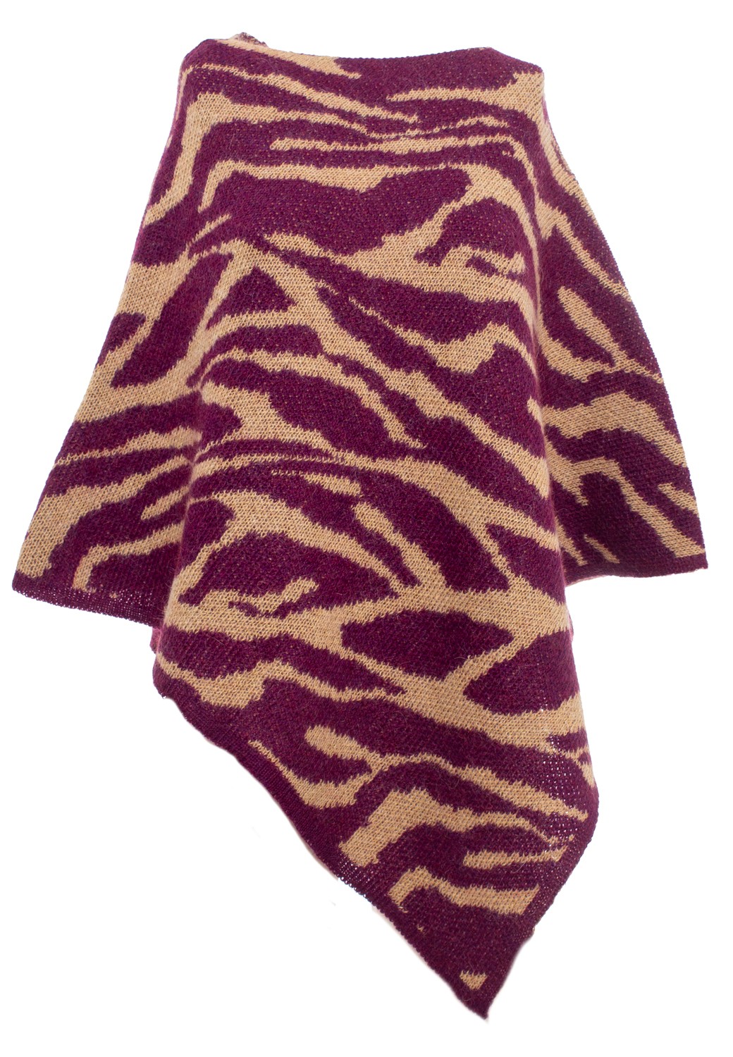 PONCHO JAQUARD ZEBRATO 60%PC30%WM10%WO MADE IN ITALY